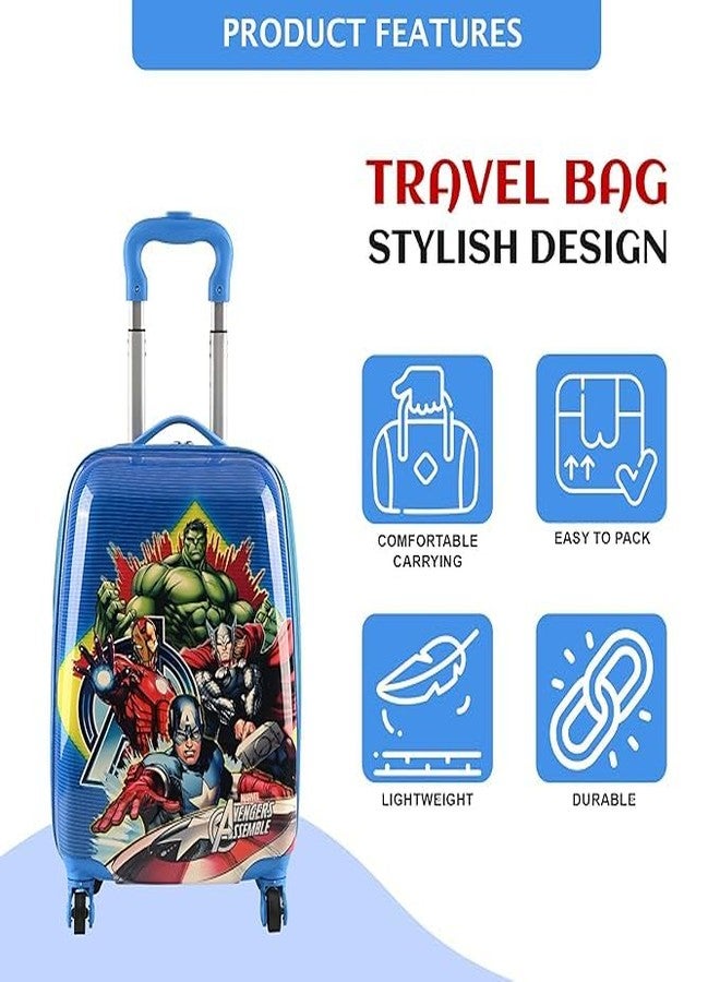 كوبير إندستريز حقائب سفر للأطفال من كوبر إندستريز، مصنوعة من البولي كربونات والبلاستيك ABS، مقاس 16 بوصة، للبنات والأولاد، مزودة بعجلات دوارة 360 درجة | حقيبة سفر صلبة للأطفال | DTB2010، أفنجرز - أزرق - Image 4